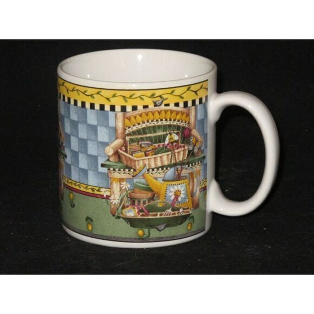 Sakura Garden Vignette Debbie Mumm Coffee Mug Chair Garden Daisy‎